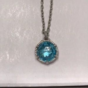 Judith Ripka silver and blue topaz necklace